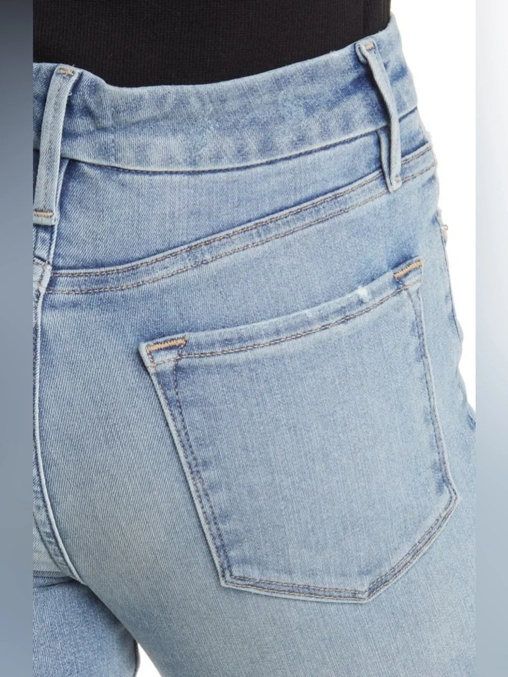 FRAME LE CROP MINI BOOT STAGGER RAW HEM GRENOBLE DESIGNER DENIM JEANS SZ 28 - Picture 4 of 15